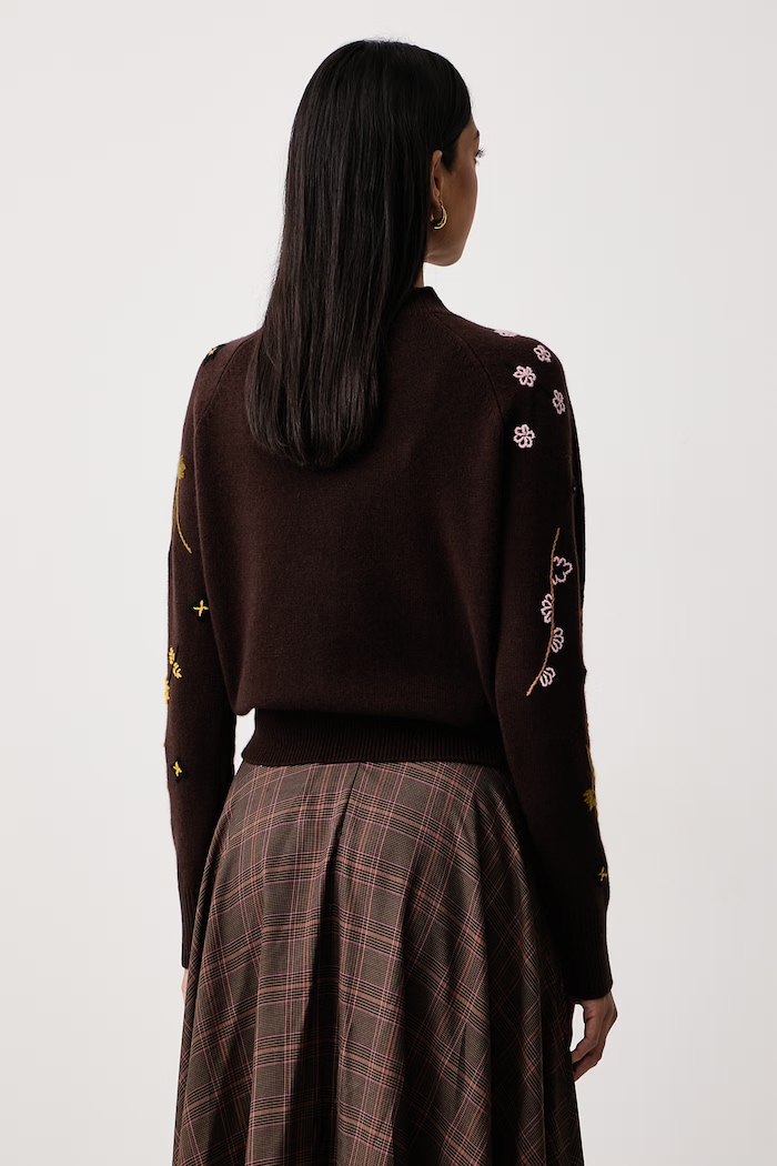 Odzież Weekend Max Mara Sweter damski wełniany WKDRAFIA 2625366122600 brązowy