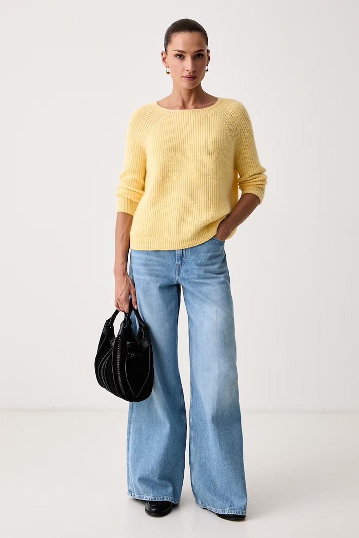 Weekend Max Mara Sweter damski z wełną WKDXENO 2625366112600 żółty AW26