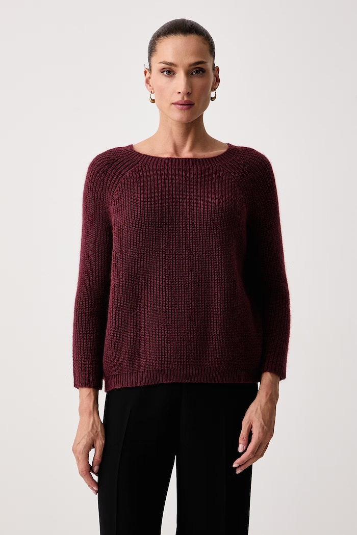 Weekend Max Mara Sveter dámsky s vlnou WKDXENO burgundské 2625366112600
