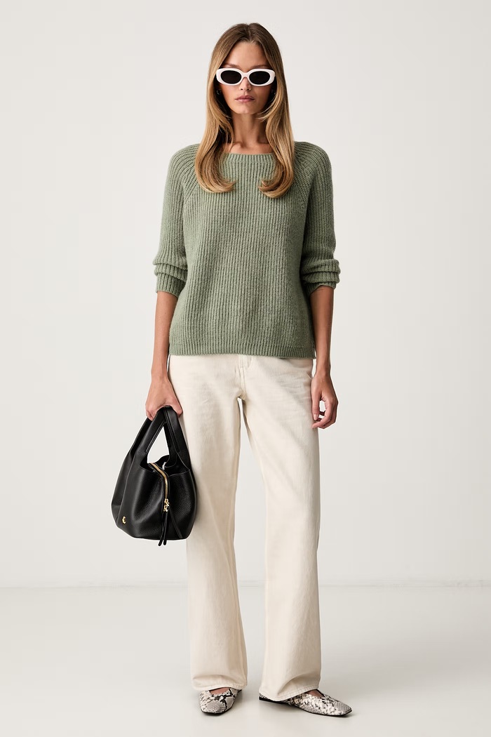 Weekend Max Mara sweter damski z wełną WKDXENO 2625366112600 zielony AW26