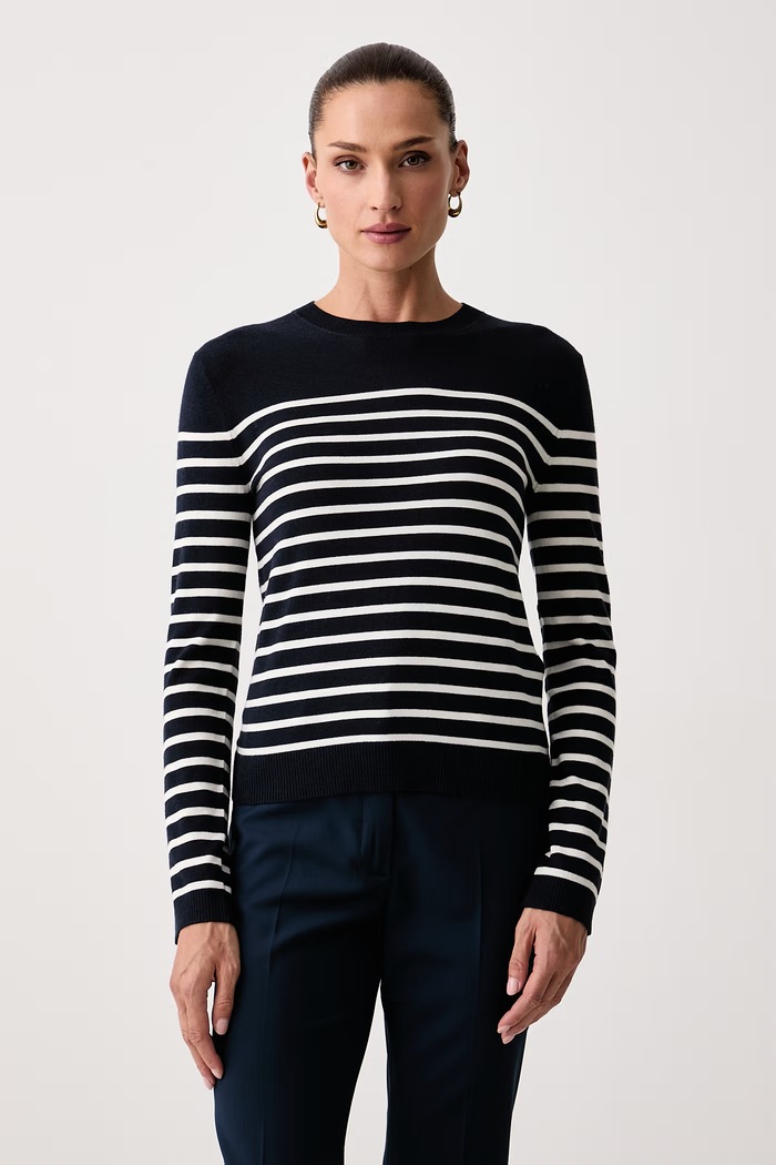 Weekend Max Mara Sweter damski z dodatkiem jedwabiu WKDSICILIA granatowy 2625366102600