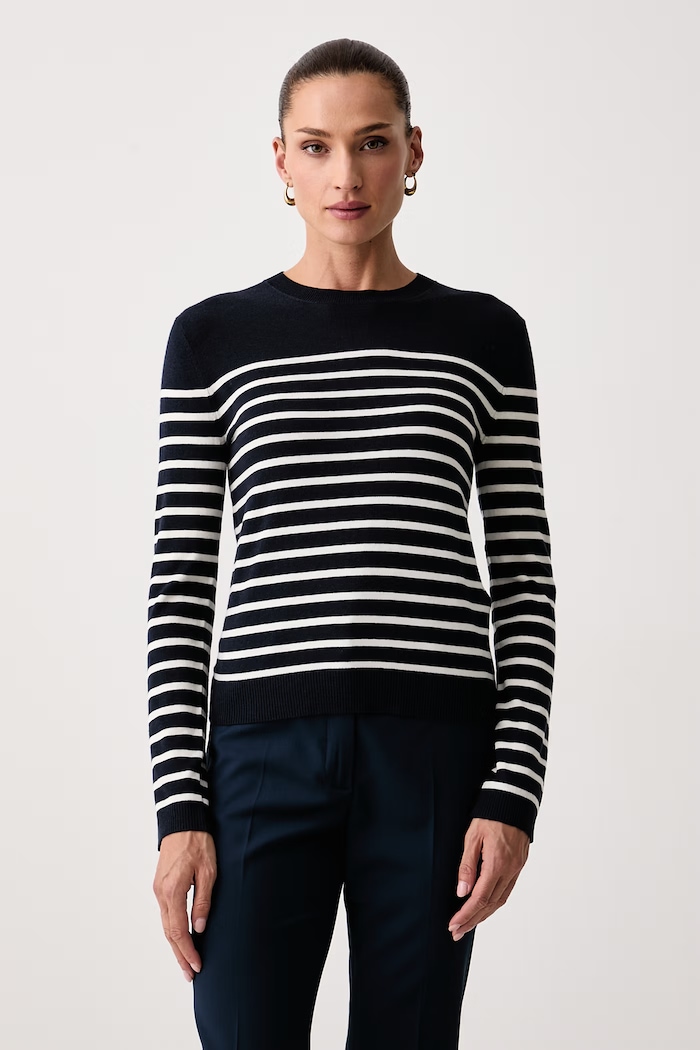 Weekend Max Mara Sweter damski z dodatkiem jedwabiu WKDSICILIA granatowy 2625366102600