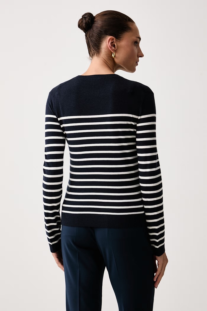 Odzież Weekend Max Mara Sweter damski z dodatkiem jedwabiu WKDSICILIA 2625366102600 granatowy