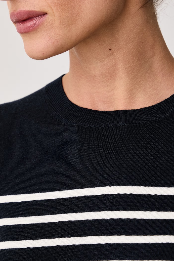 Sweter damski z dodatkiem jedwabiu WKDSICILIA Weekend Max Mara granatowy 2625366102600