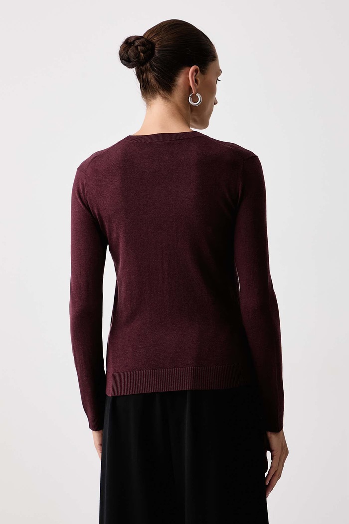 Oblečení Weekend Max Mara Svetr dámský s příměsí hedvábí WKDSICILIA 2625366102600 burgundské
