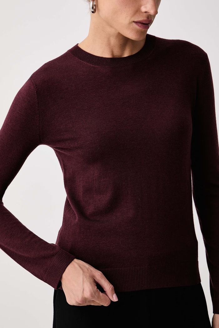 Svetr dámský s příměsí hedvábí WKDSICILIA Weekend Max Mara 2625366102600 burgundské