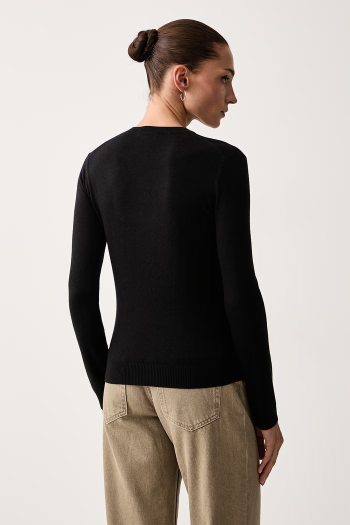 Odzież Weekend Max Mara Sweter damski z dodatkiem jedwabiu WKDSICILIA 2625366102600 czarny