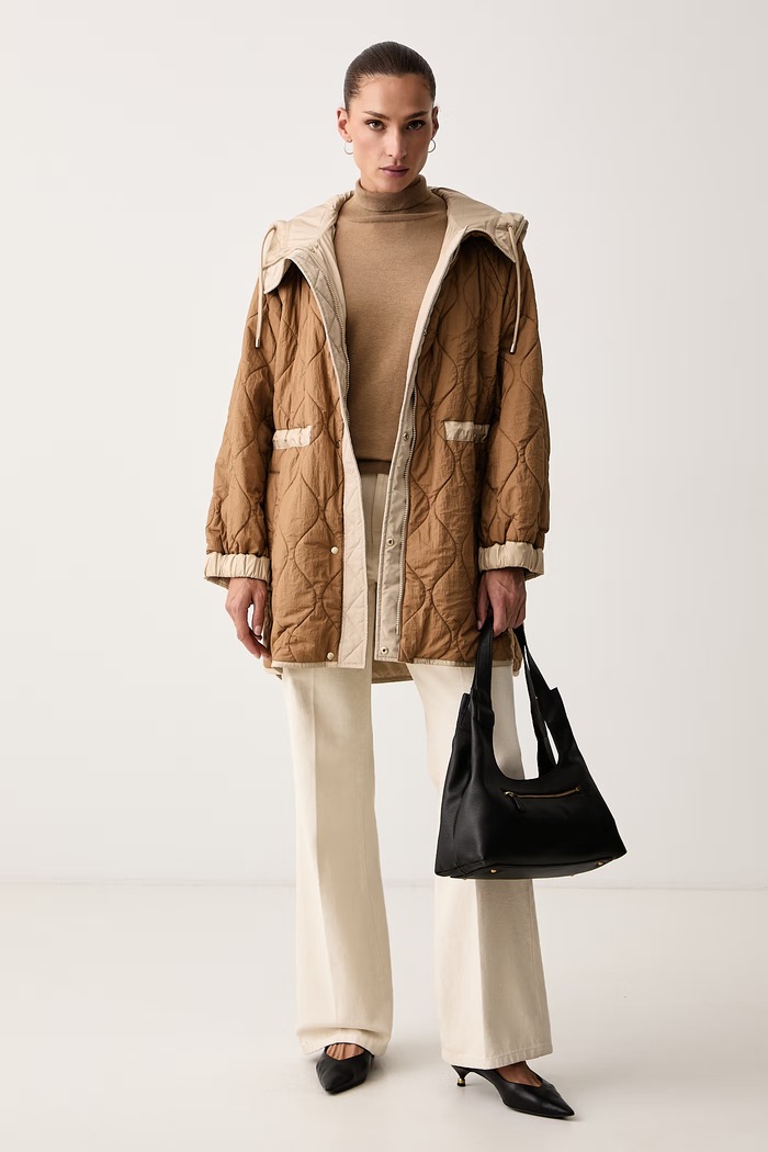 Weekend Max Mara Golf damski z dodatkiem jedwabiu WKDKIKU 2625366092600 brązowy AW26