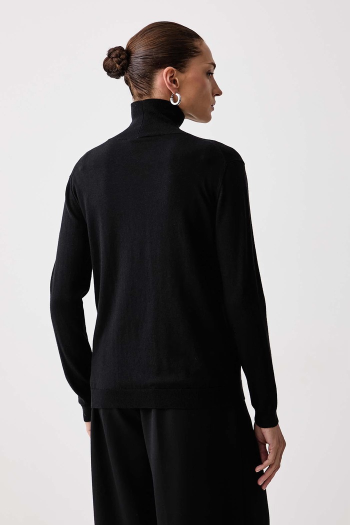 Oblečení Weekend Max Mara Rolák dámský s příměsí hedvábí WKDKIKU 2625366092600 černá