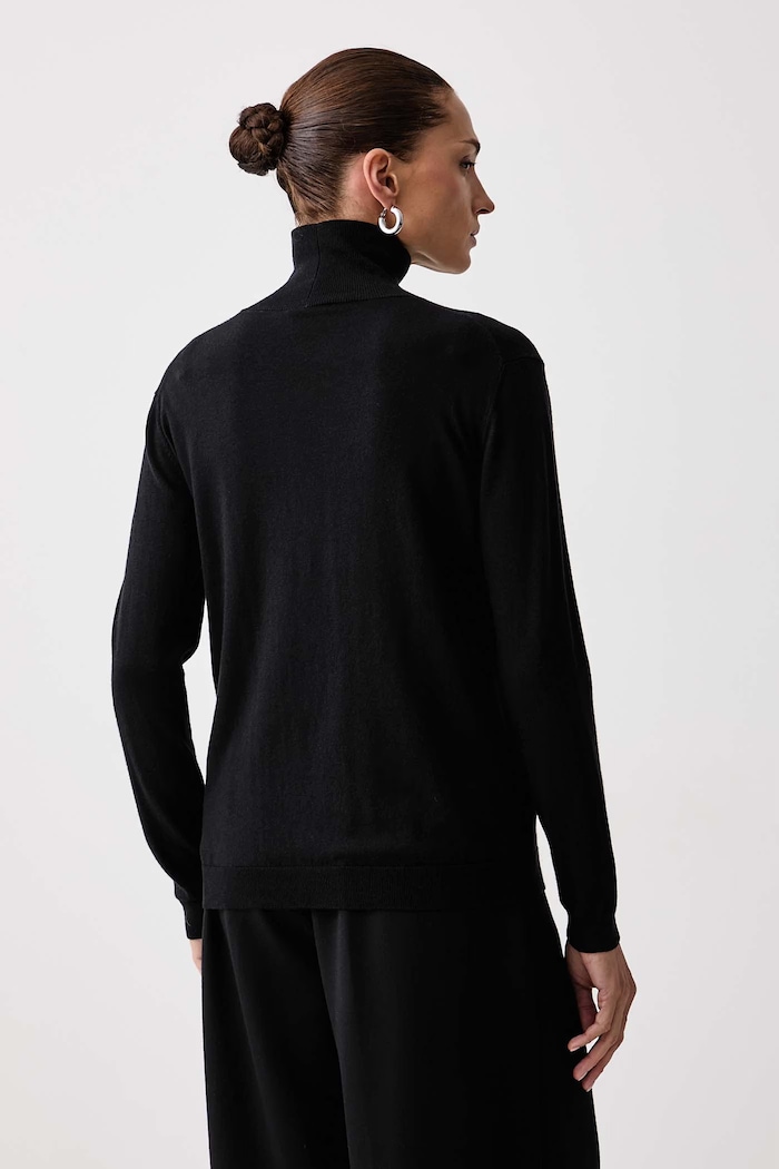 Oblečení Weekend Max Mara Rolák dámský s příměsí hedvábí WKDKIKU 2625366092600 černá