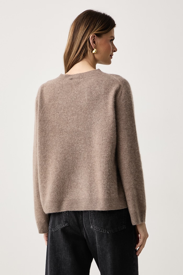 Odzież Weekend Max Mara Sweter damski wełniany WKDECO 2625366072600 brązowy