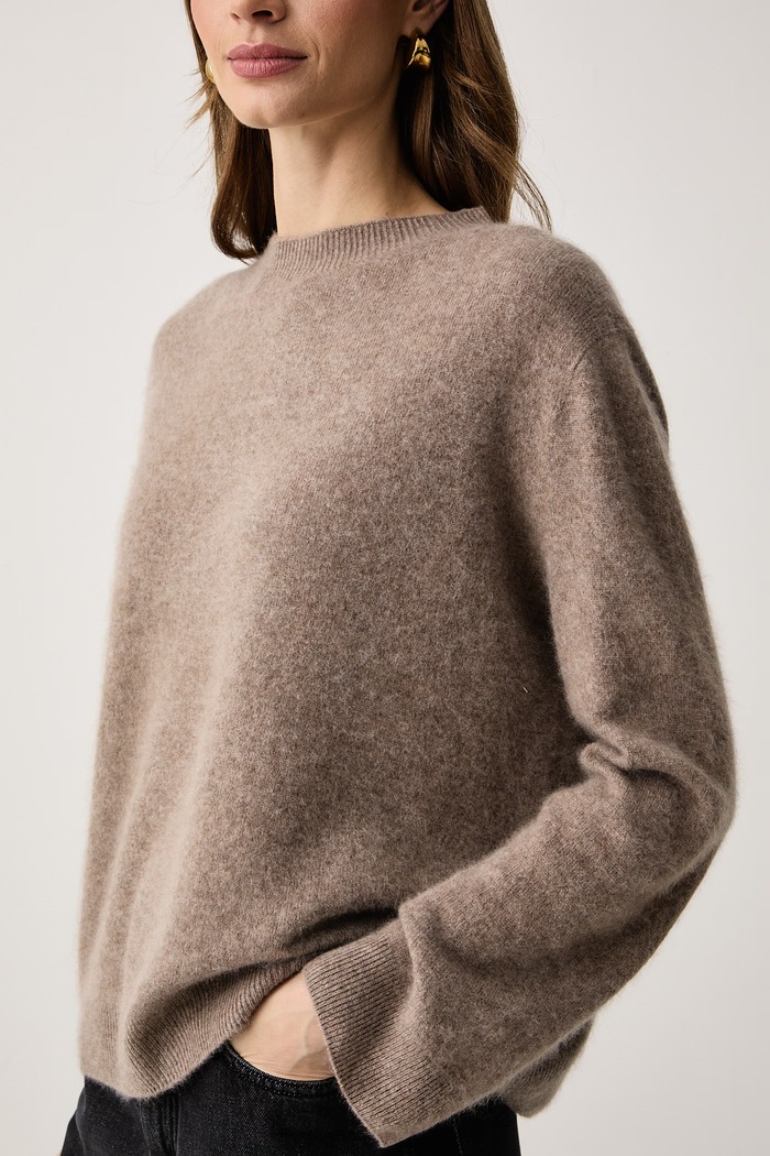 Sweter damski wełniany WKDECO Weekend Max Mara 2625366072600 brązowy