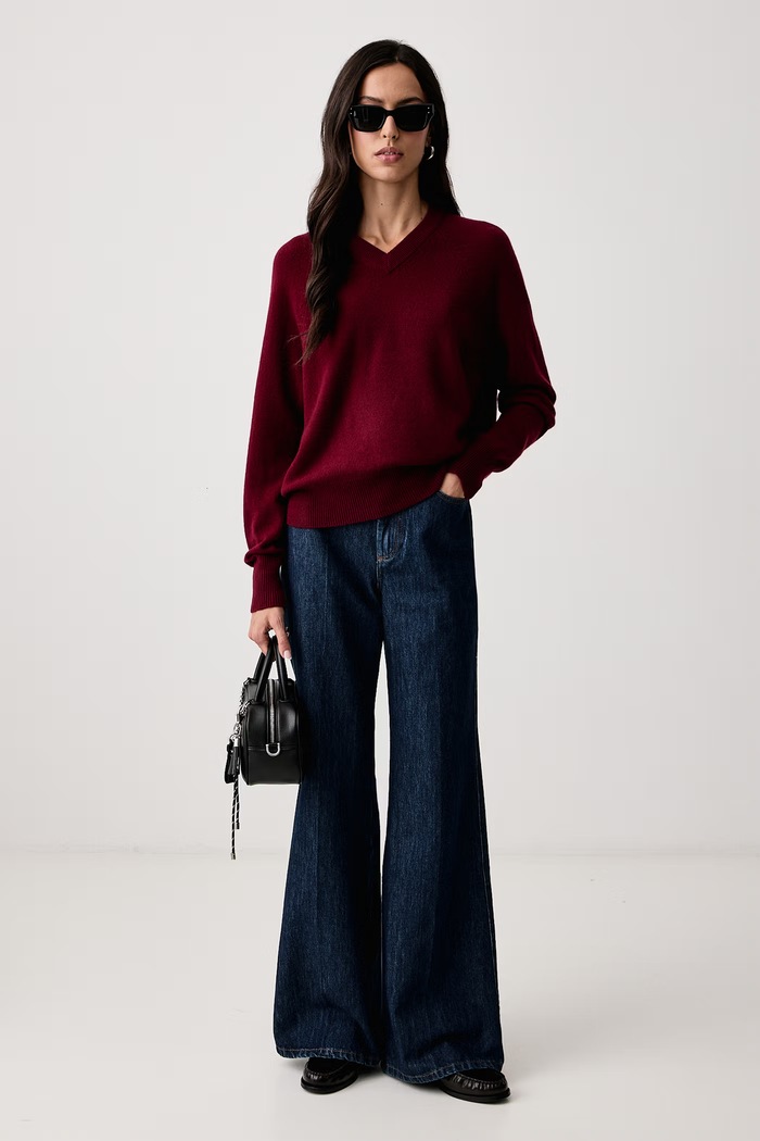 Weekend Max Mara Sweter damski kaszmirowy WKDPADRE 2625366042600 bordowy AW26