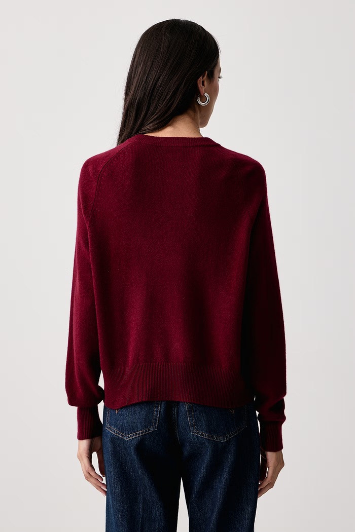 Odzież Weekend Max Mara Sweter damski kaszmirowy WKDPADRE 2625366042600 bordowy