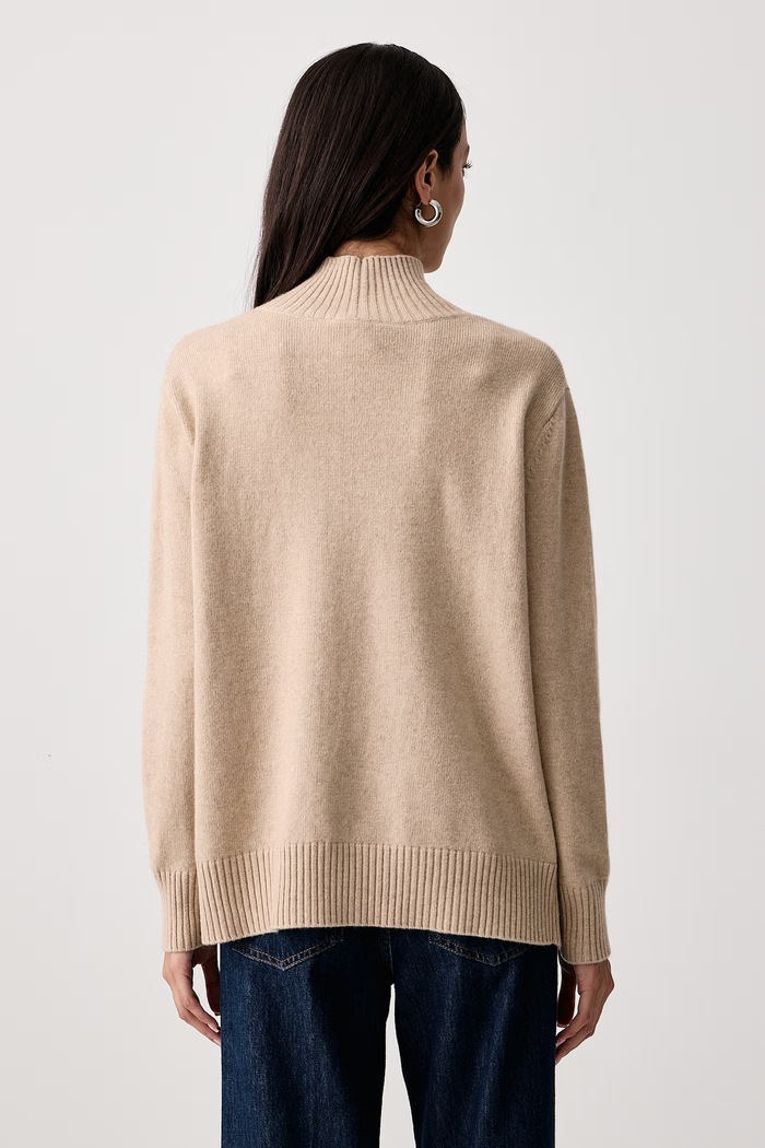 Odzież Weekend Max Mara Półgolf damski kaszmirowy WKDELEGIA 2625366032600 beżowy