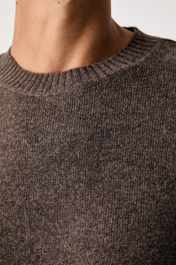 Sweter z krótkim rękawem damski kaszmirowy WKDANANAS Weekend Max Mara brązowy 2625366012600