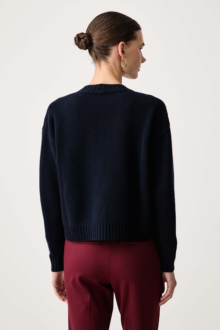 Oblečenie Weekend Max Mara Kardigán dámsky vlnený WKDFILMATO 2625346102600 tmavomodrá