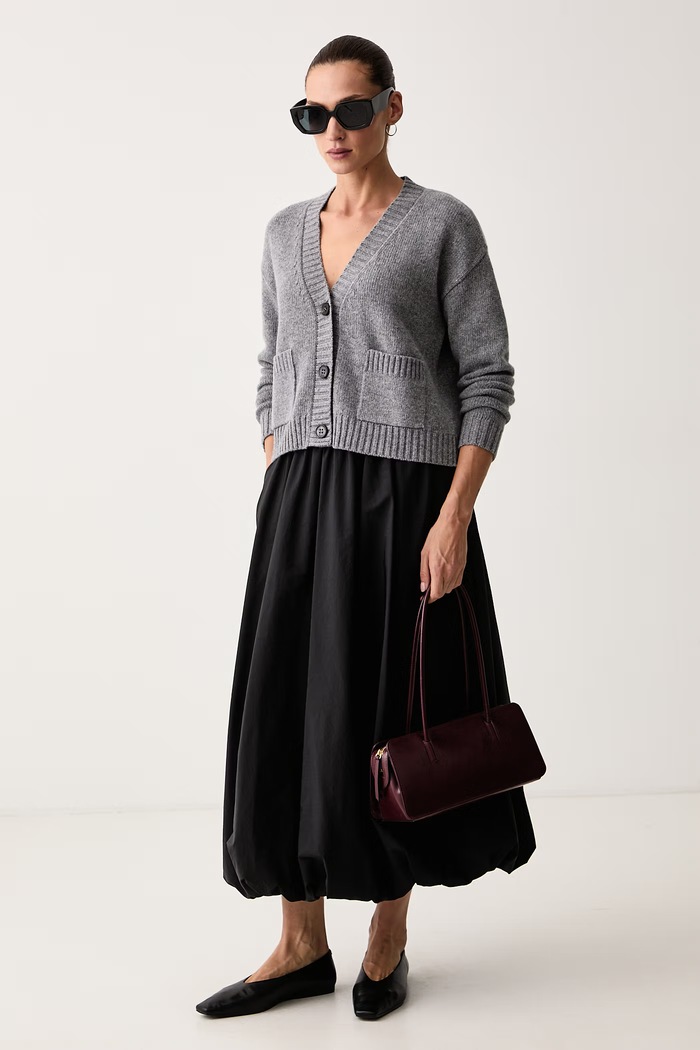 Weekend Max Mara Kardigan damski wełniany WKDFILMATO 2625346102600 szary AW26