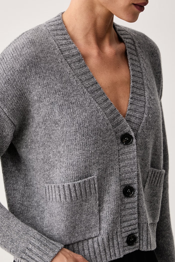 Kardigan damski wełniany WKDFILMATO Weekend Max Mara 2625346102600 szary