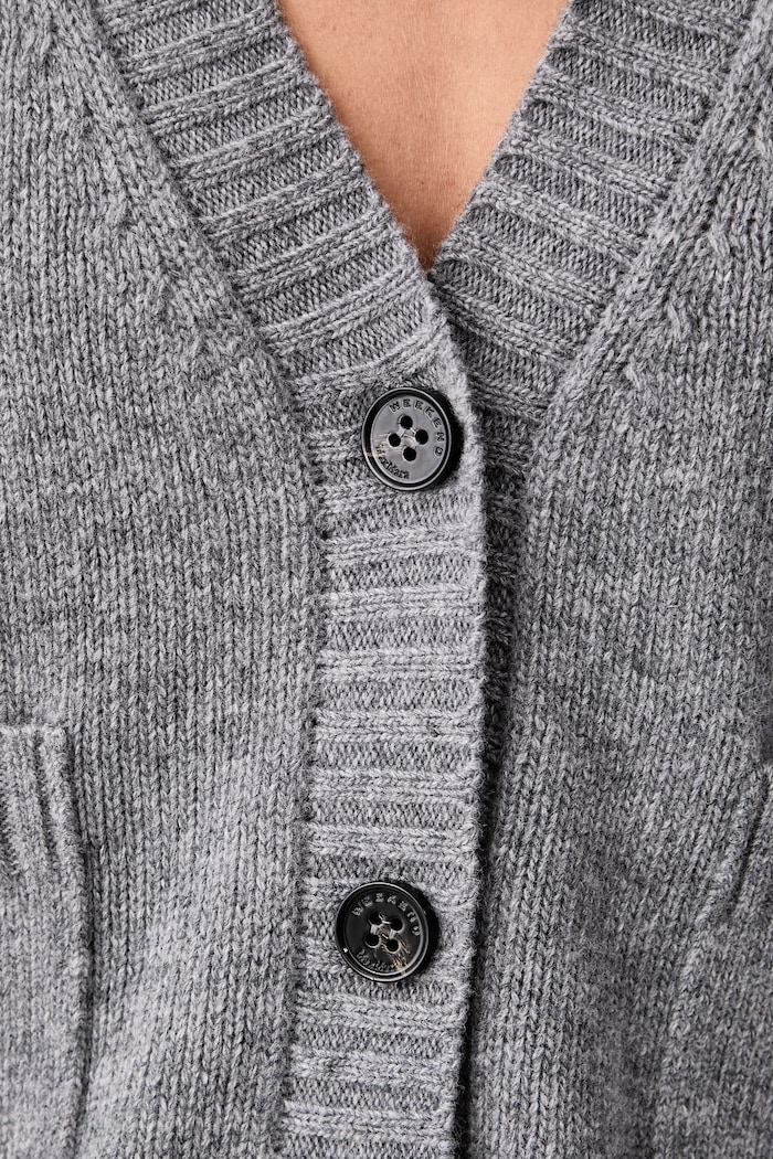 Kardigan damski wełniany WKDFILMATO Weekend Max Mara szary 2625346102600