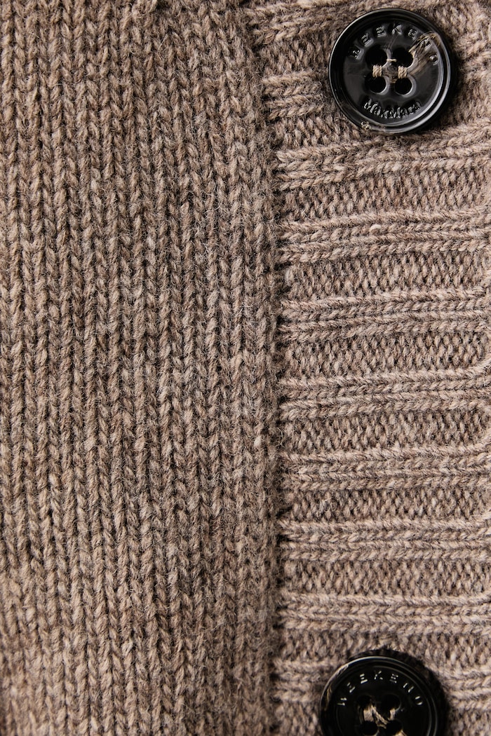 Kardigan damski wełniany WKDFILMATO Weekend Max Mara brązowy 2625346102600