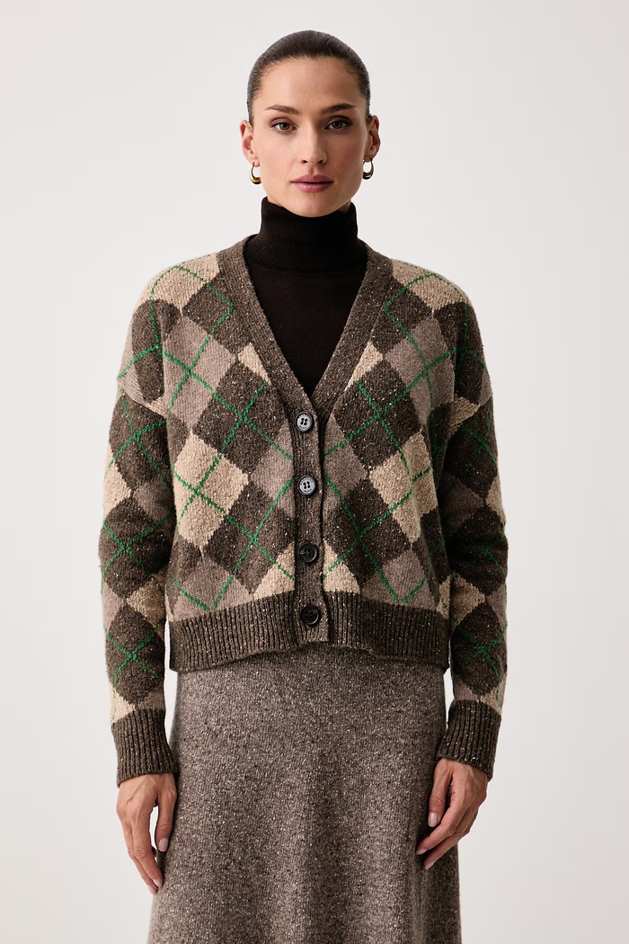 Weekend Max Mara Kardigan damski z wełną WKDABILE brązowy 2625346082600