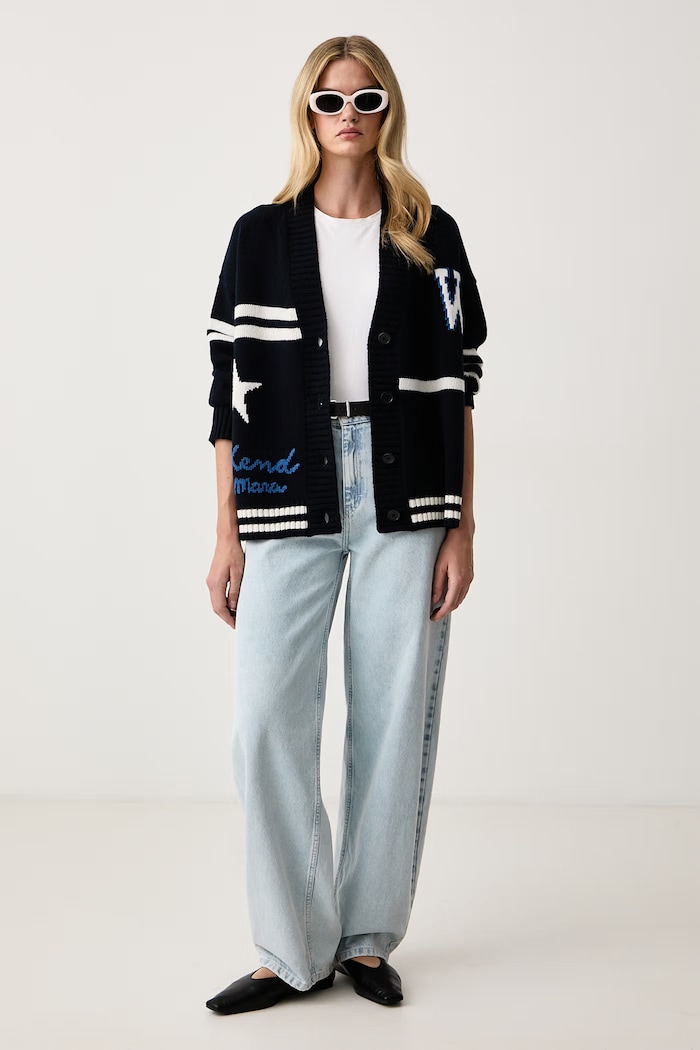 Weekend Max Mara Kardigan damski wełniany WKDBELGIO 2625346072600 granatowy AW26