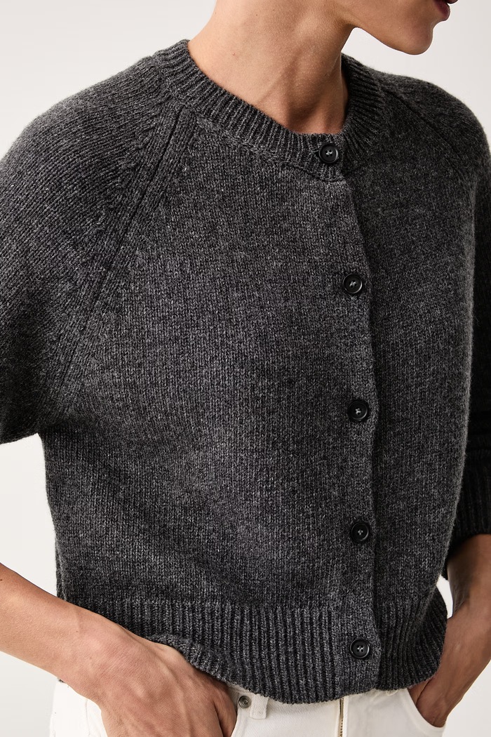 Kardigan damski wełniany WKDOMBROSA Weekend Max Mara 2625346062600 szary
