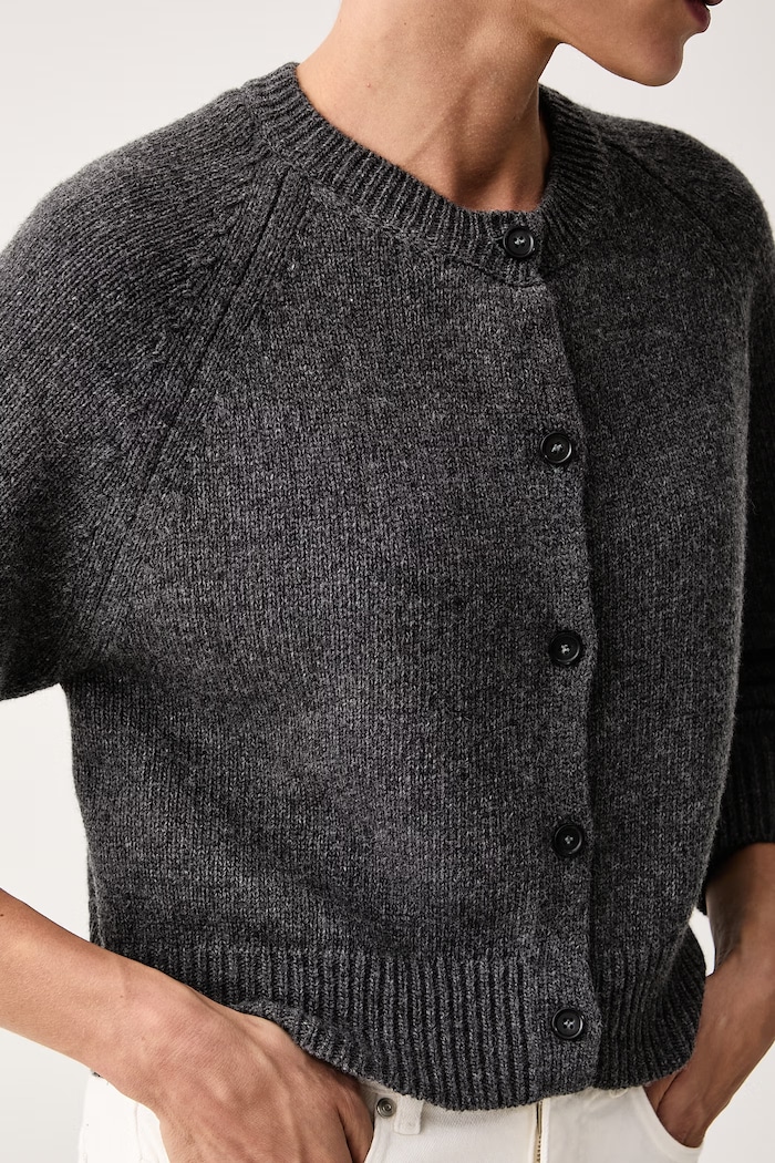 Kardigan damski wełniany WKDOMBROSA Weekend Max Mara 2625346062600 szary