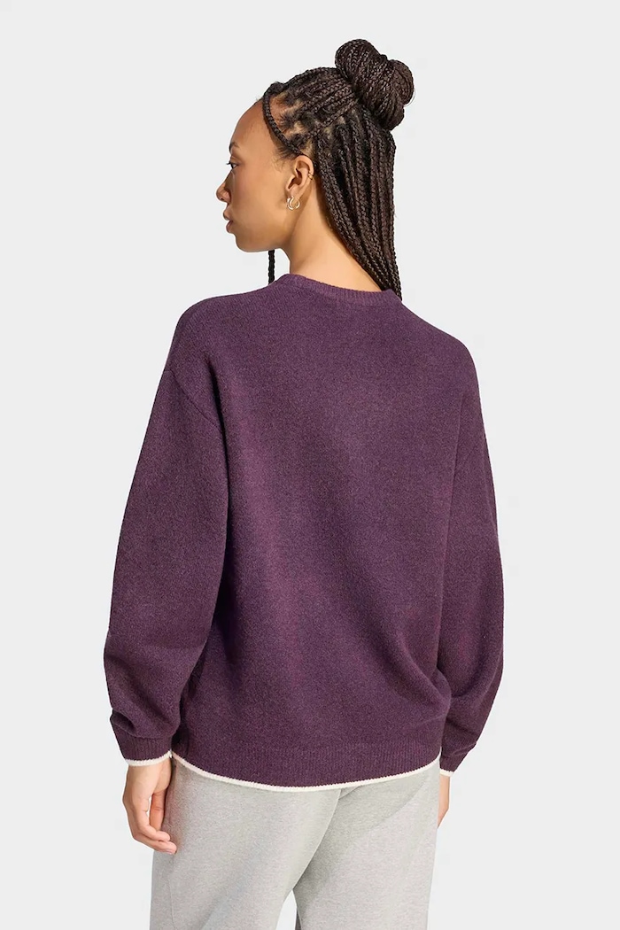 adidas Originals Svetr dámský s příměsí vlny Essentials LF6549 fialová AW26