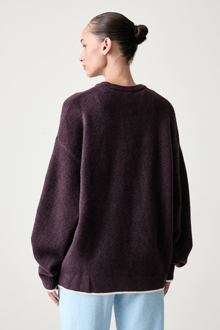 Odzież adidas Originals Sweter damski z dodatkiem wełny Essentials LF6549 fioletowy