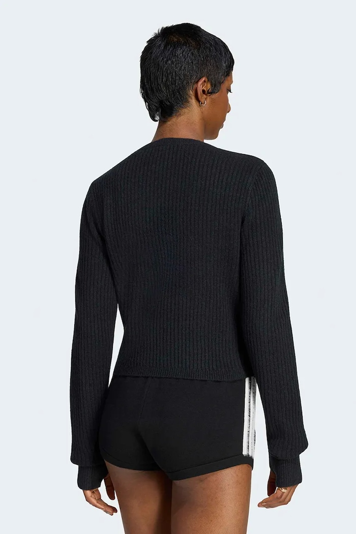 adidas Originals Sweter damski z dodatkiem wełny Adiluna Season 2 x Jennie LD8933 czarny AW26