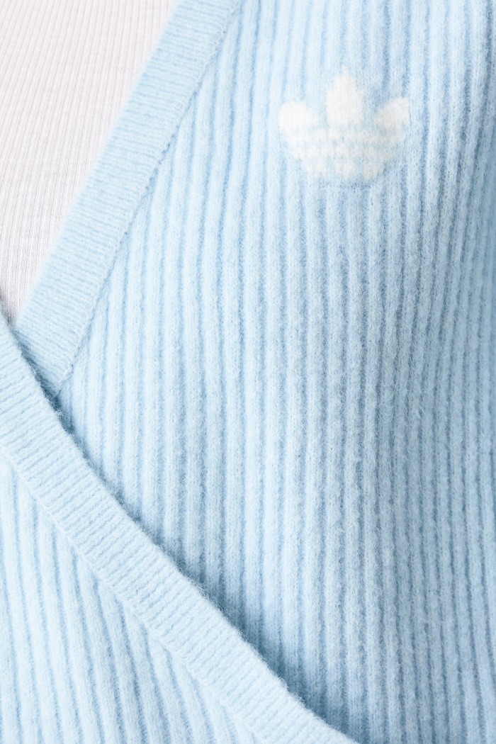 Pulover ženski z dodatkom volne Adiluna Season 2 x Jennie adidas Originals modra LD8932