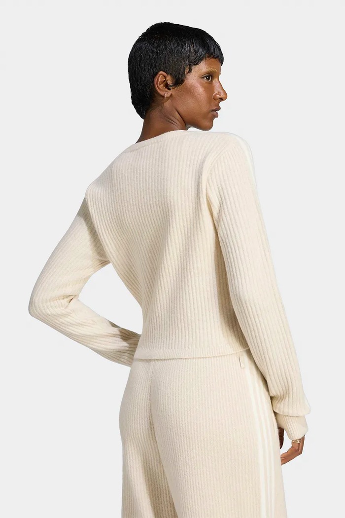 adidas Originals Sweter damski z dodatkiem wełny Adiluna Season 2 x Jennie LD4840 beżowy AW26