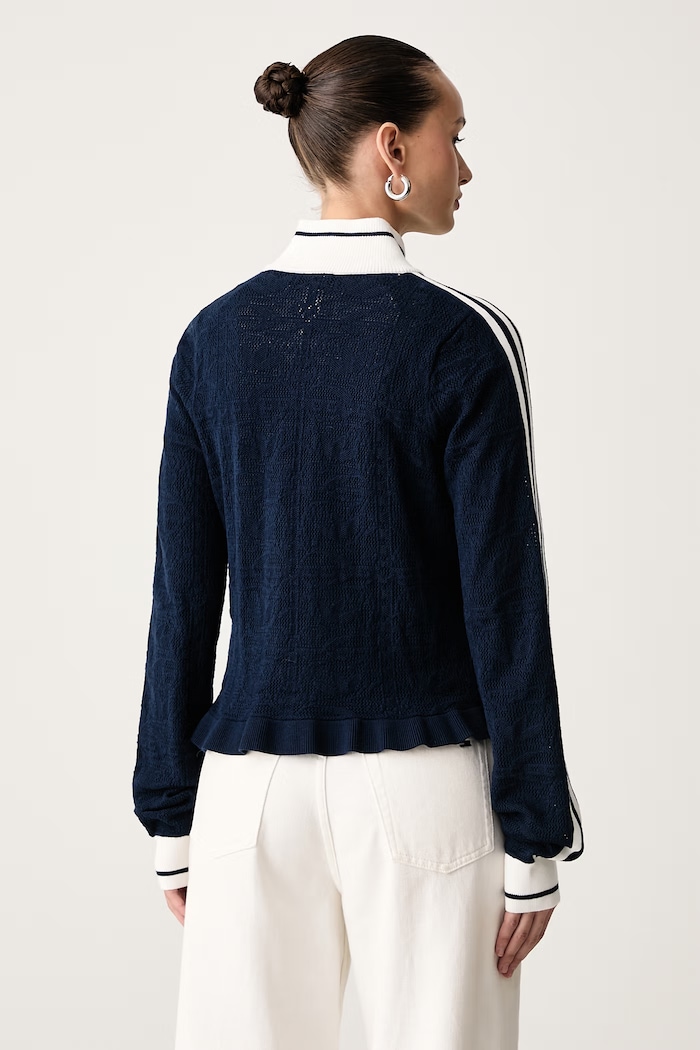 Odzież adidas Originals Sweter rozpinany damski z wiskozą KX6883 granatowy
