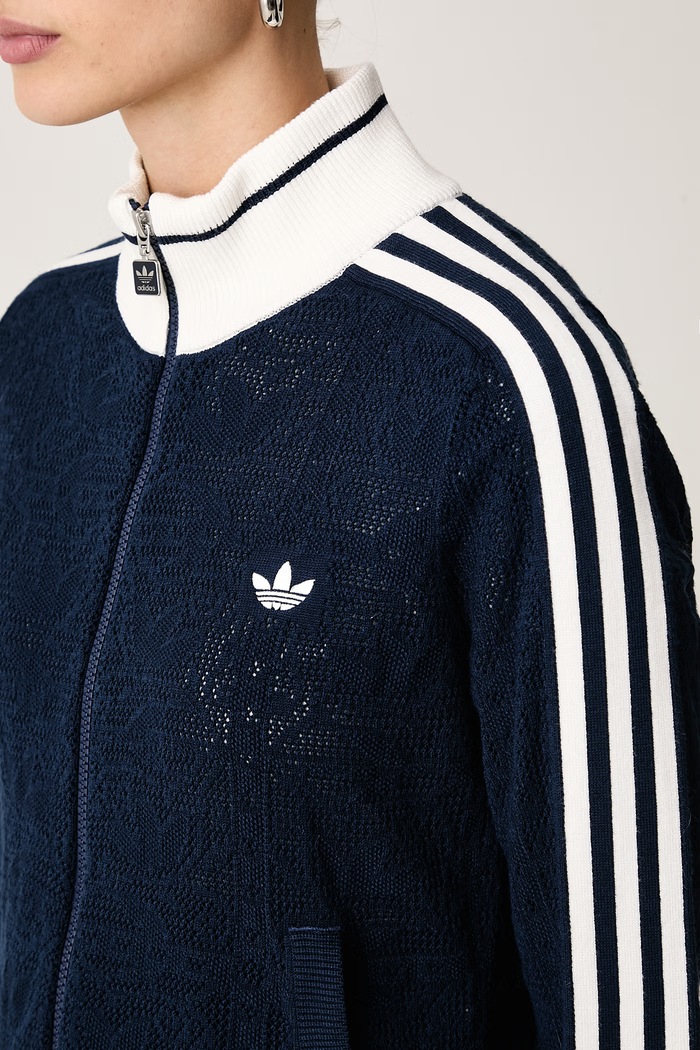 Sweter rozpinany damski z wiskozą adidas Originals KX6883 granatowy