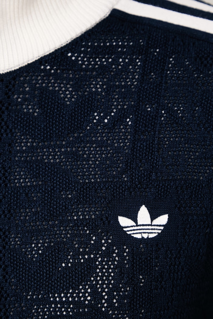 Sweter rozpinany damski z wiskozą adidas Originals granatowy KX6883