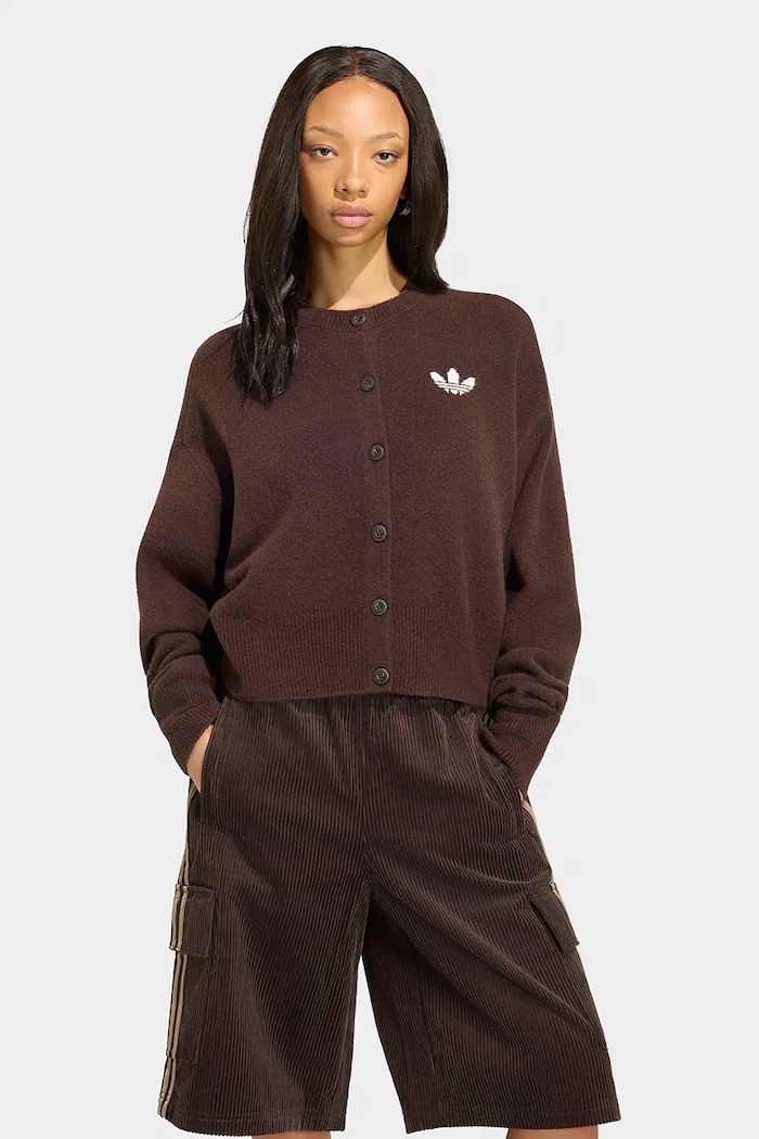 adidas Originals Kardigan damski Essentials Knit brązowy IA4455