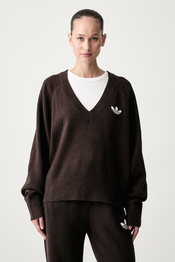 adidas Originals Sweter damski Essentials Knit brązowy IA4444