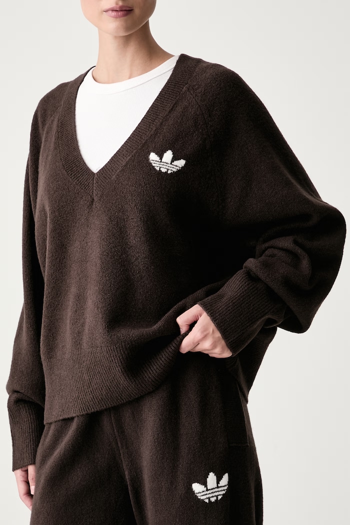 Sweter damski Essentials Knit adidas Originals IA4444 brązowy