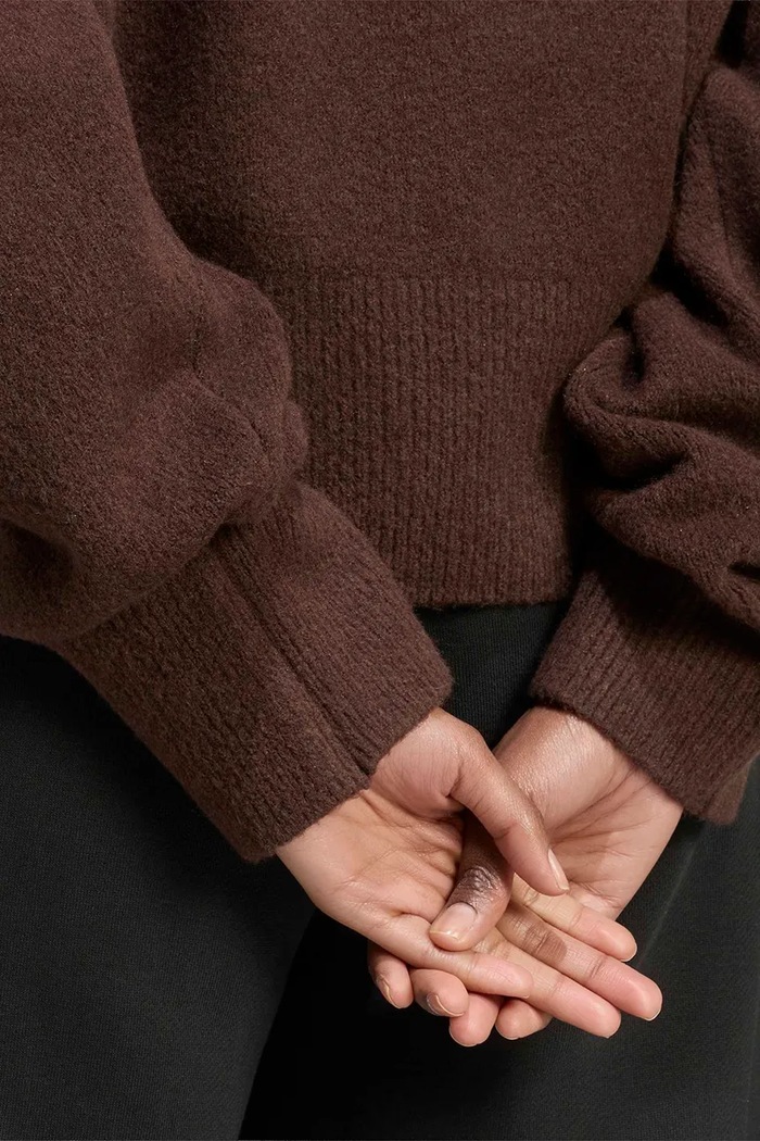 Sweter damski Essentials Knit adidas Originals brązowy IA4444