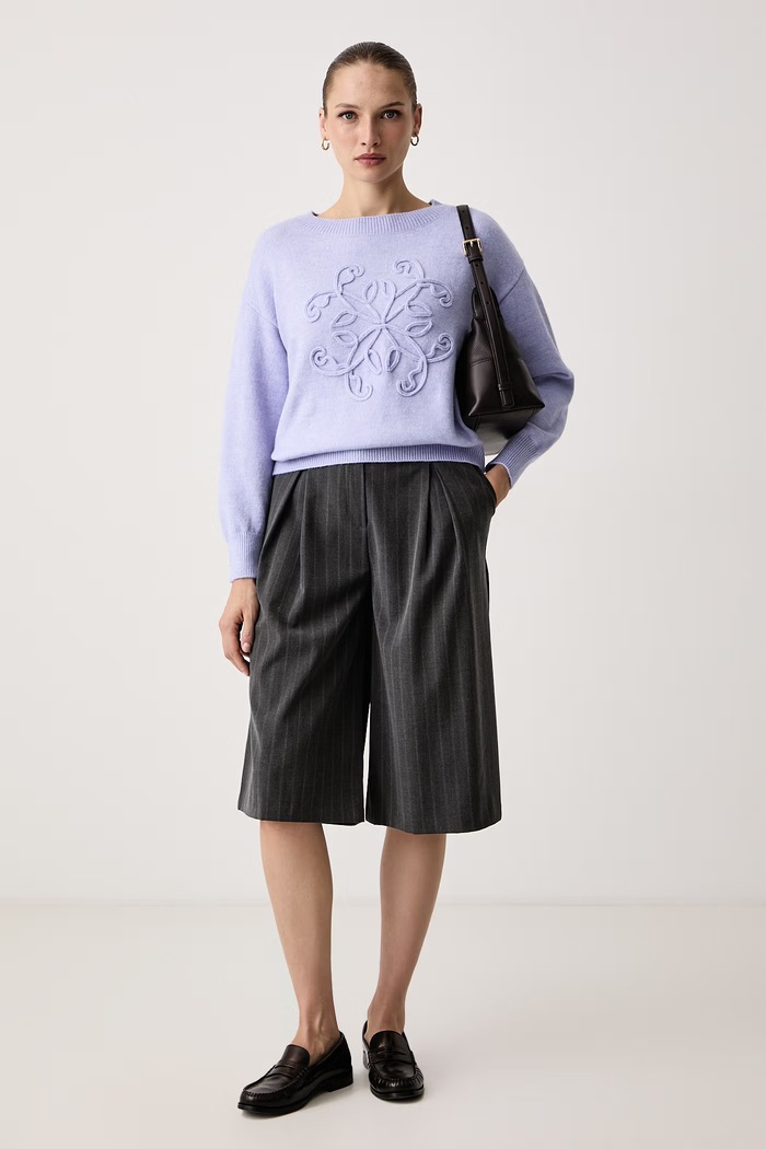 Morgan Sweter damski z dodatkiem wełny MPURPLE fioletowy AW26
