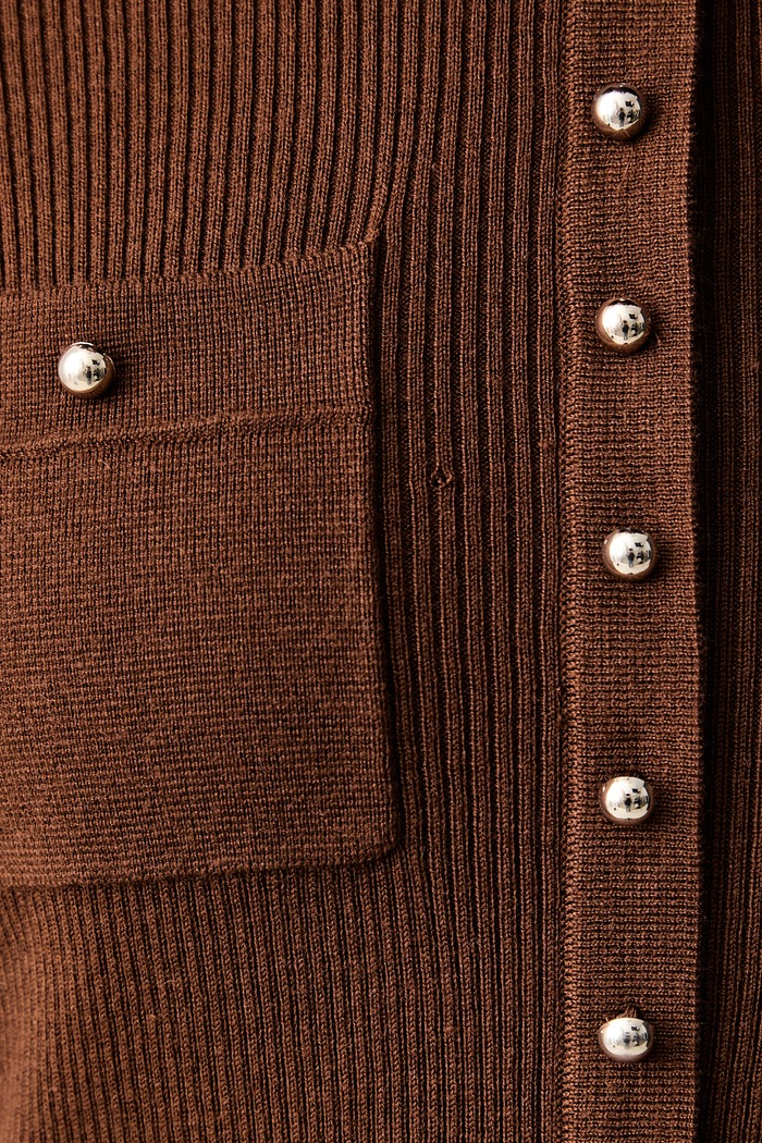 Sweter damski z dodatkiem wełny Morgan brązowy MNANJI