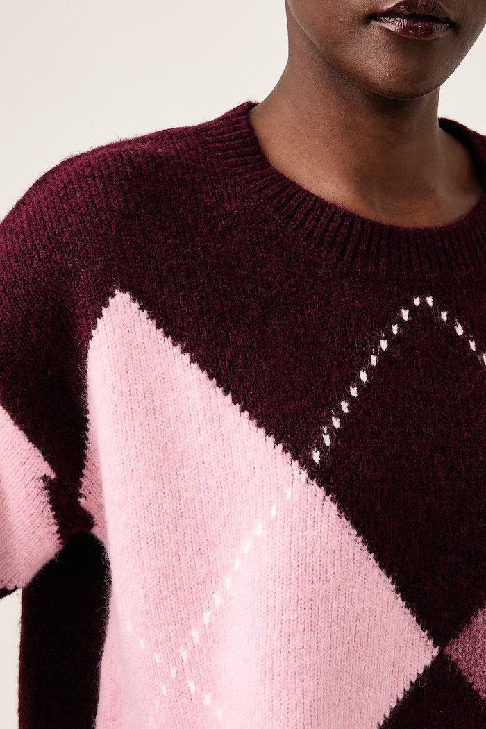 Sweter damski z dodatkiem wełny Morgan MFELI bordowy