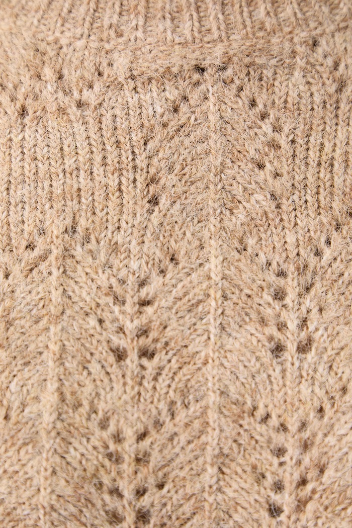 Sweter damski z dodatkiem wełny Morgan beżowy MBROC