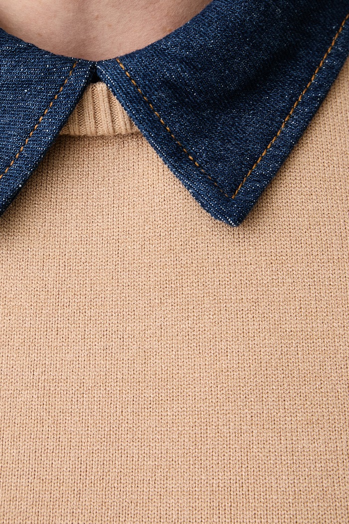 Sweter damski z wiskozą Morgan beżowy MJANO