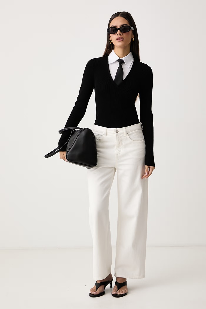 Morgan Sweter damski MCRAVAT czarny AW26