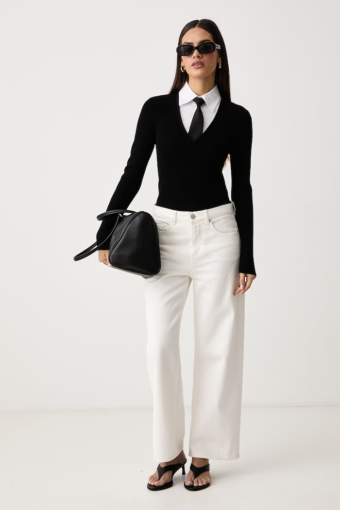 Morgan Sweter damski MCRAVAT czarny AW26