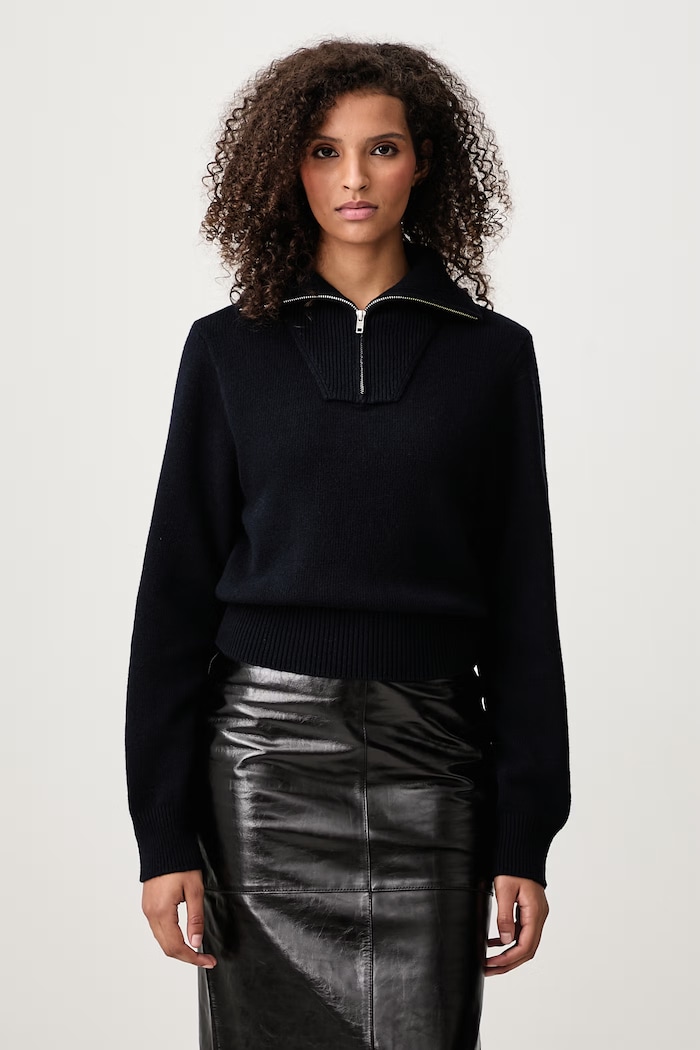 MM6 Maison Margiela Golf damski z wełną granatowy S62GL0038.M13349
