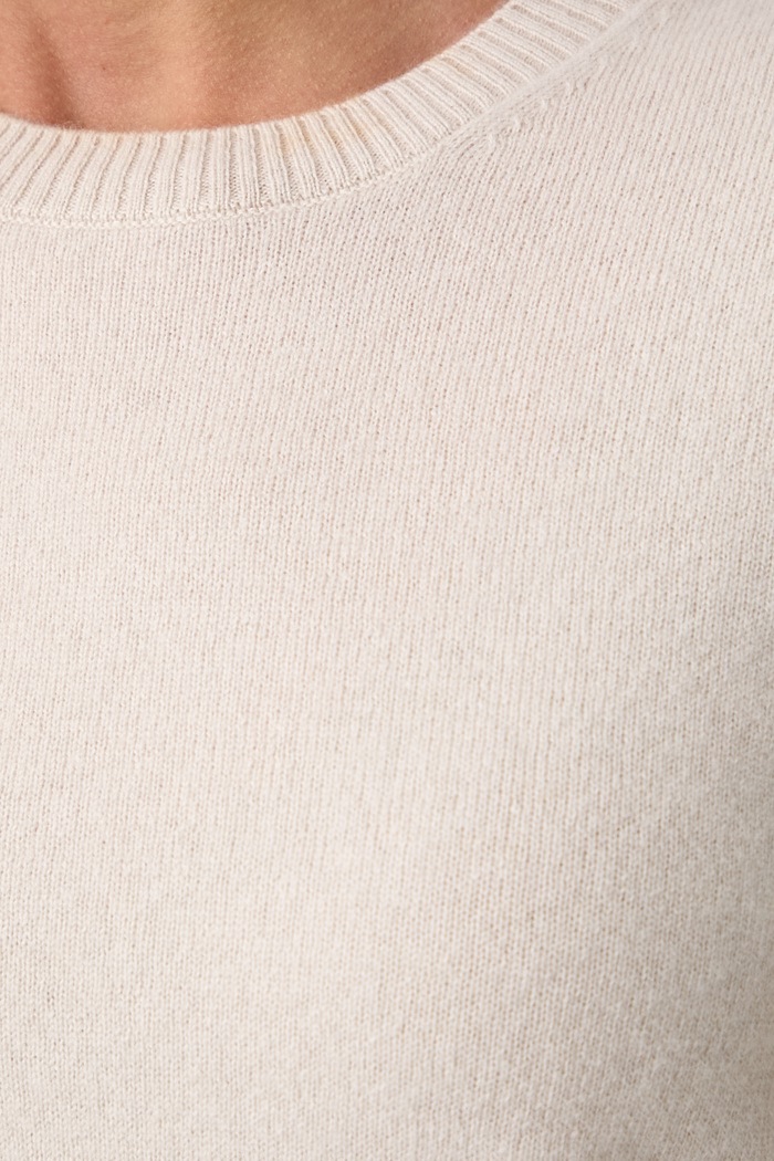 Seventy Venezia sweter z krótkim rękawem damski kaszmirowy MT4229.900357 beżowy